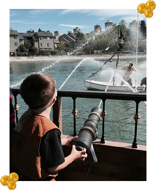 Child Using a Water Cannon